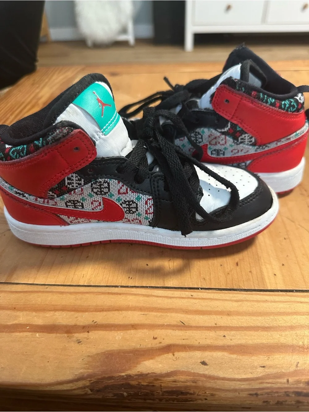Jordan Kids' Black and White High-Top Sneakers Size 12C